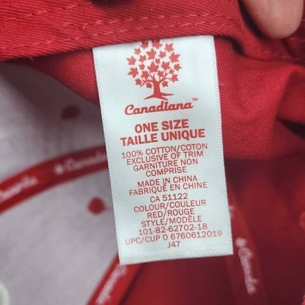 Canada Mens Hat‎ Cap Strap Back One Size Red Loop Hook Casual Outdoors - Picture 4 of 10